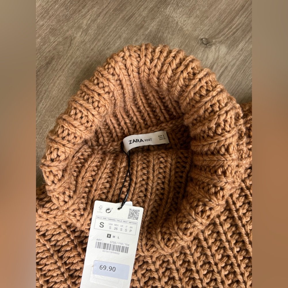 Zara Camel Knit Sweater